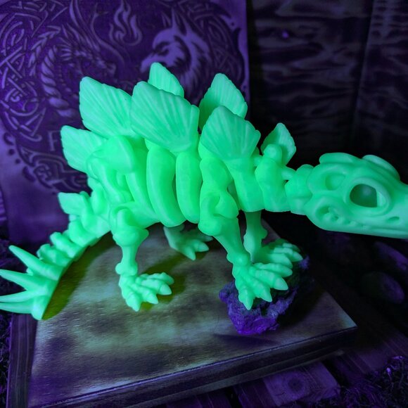 Skeleton Stegosaurus Flexible Articulated Fidget Toy Dinosaur Dino 3D Printed - Picture 9 of 9